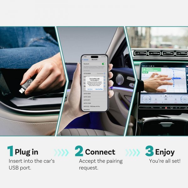Mini Trådlös Apple CarPlay/Android Auto Adapter