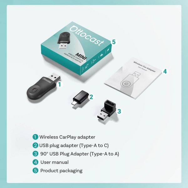 Mini Trådlös Apple CarPlay/Android Auto Adapter