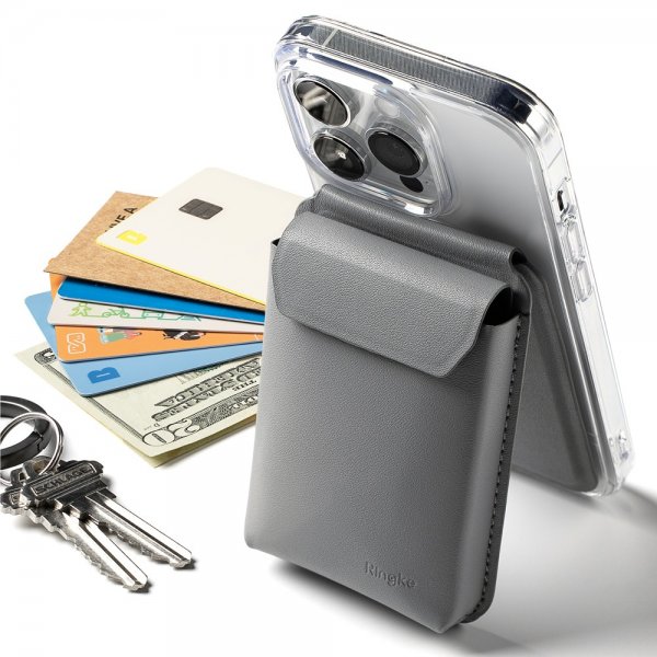 Korthållare Stand Pocket Magnetic MagSafe Light Gray