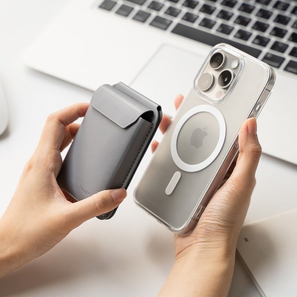 Korthållare Stand Pocket Magnetic MagSafe Light Gray