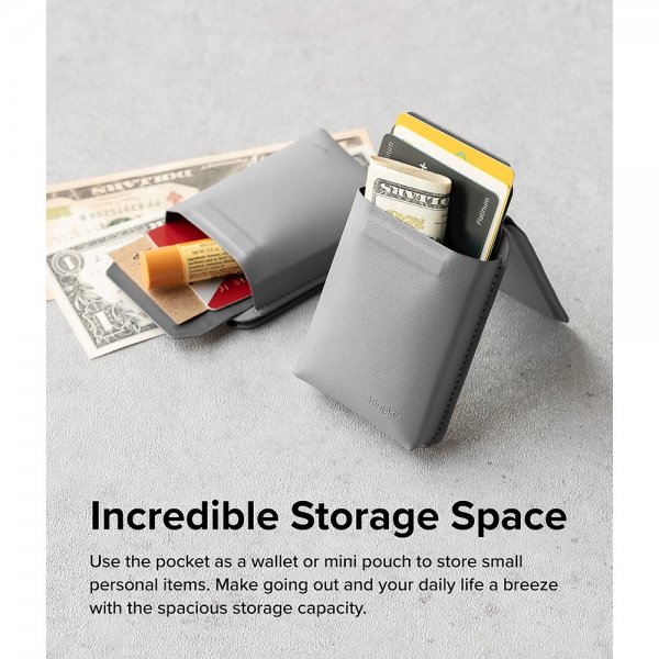 Korthållare Stand Pocket Magnetic MagSafe Light Gray
