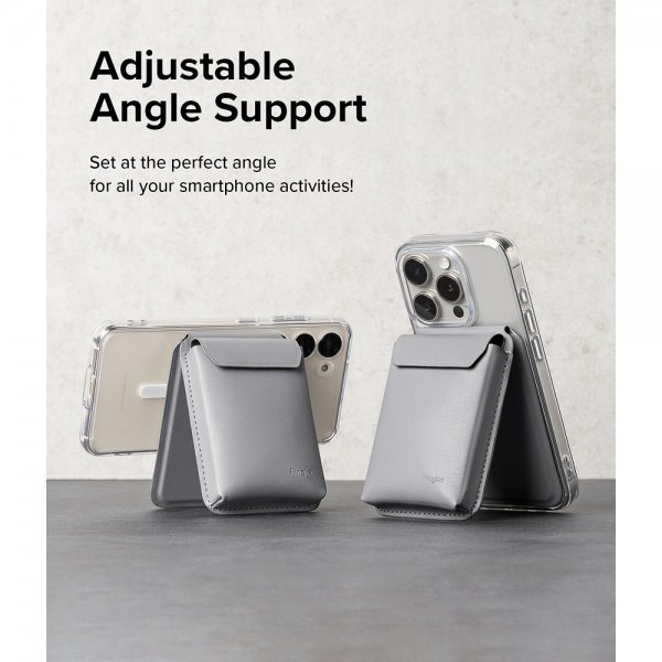 Korthållare Stand Pocket Magnetic MagSafe Light Gray