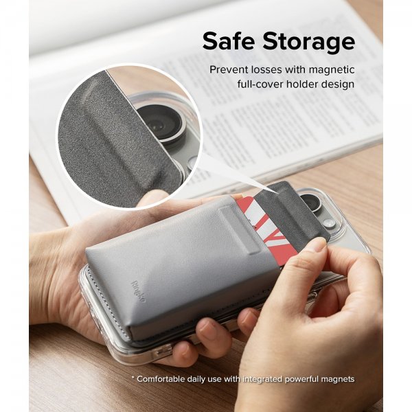Korthållare Stand Pocket Magnetic MagSafe Light Gray