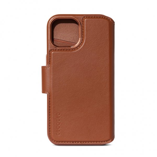 iPhone 15 Pro Max Fodral Leather Detachable Wallet Tan