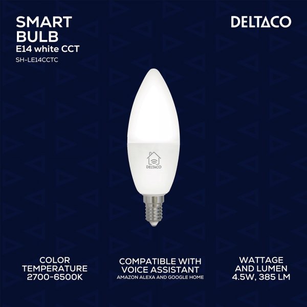 Dimbar LED-lampa E14 WiFi 4.5W