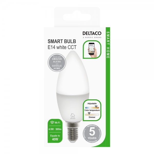 Dimbar LED-lampa E14 WiFi 4.5W