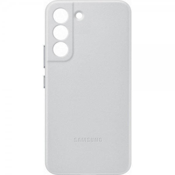 Original Galaxy S22 Skal Leather Cover Light Gray