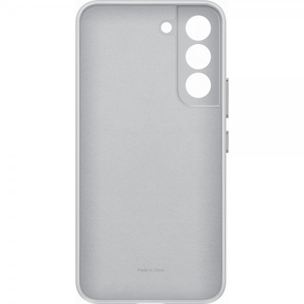 Original Galaxy S22 Skal Leather Cover Light Gray