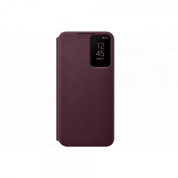 Original Galaxy S22 Fodral Smart Clear View Cover Burgundy