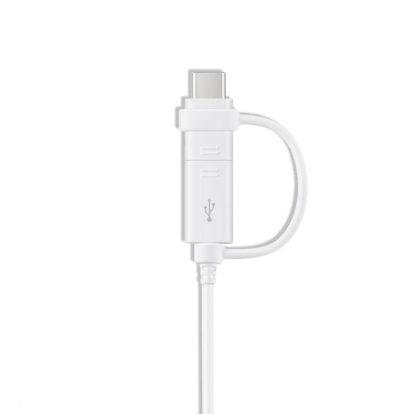 Data- och Laddningskabel USB Type-C/Micro-USB 1.5m Vit