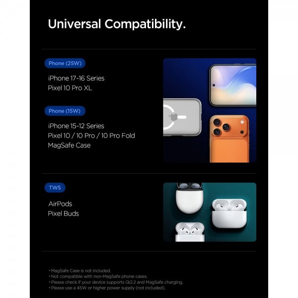 Essential 2-i-1 Vikbar Laddningsstation MagSafe Qi2 25W