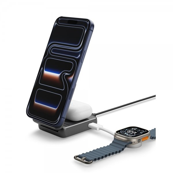 Essential 2-i-1 Vikbar Laddningsstation MagSafe Qi2 25W