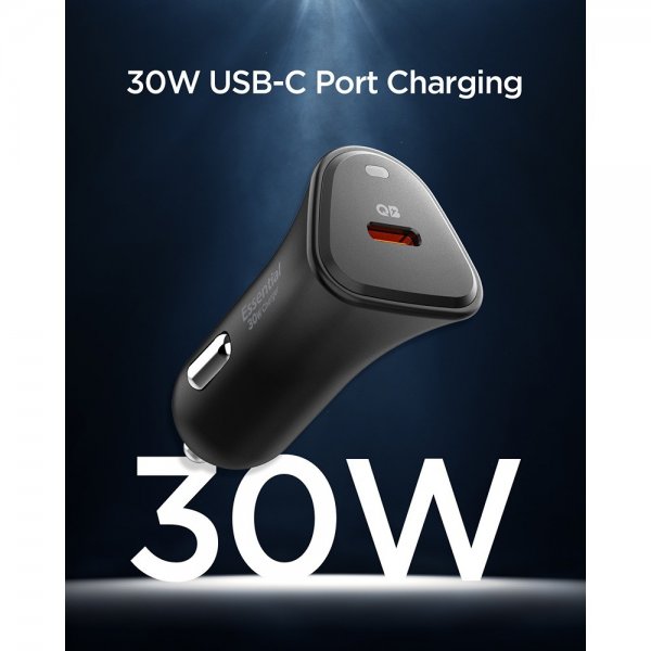 Essential Billaddare 30W USB-C Svart