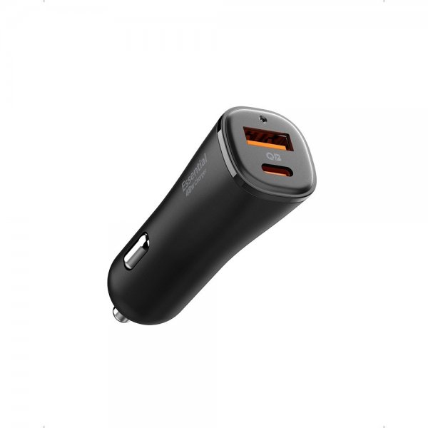 Essential Billaddare 48W 1xUSB-C 1xUSB-A Svart