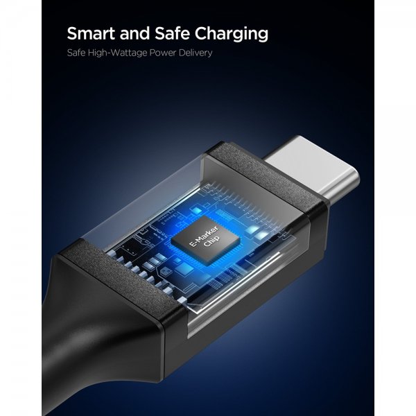 Essential Kabel Fabric USB-C/USB-C 100W 1.5m Svart