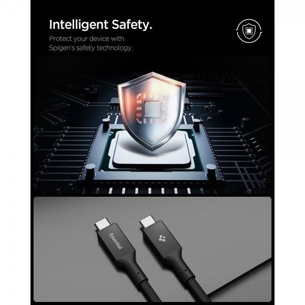 Essential Kabel Fabric USB-C/USB-C 100W 1.5m Svart