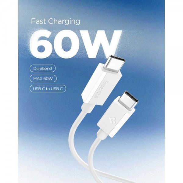 Essential Kabel USB-C till USB-C 60W 1m Vit