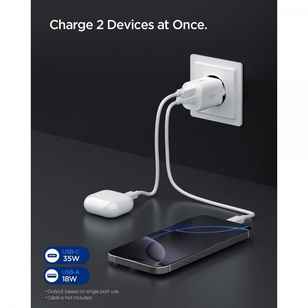 Essential Laddare 35W 1xUSB-C 1xUSB-A Vit