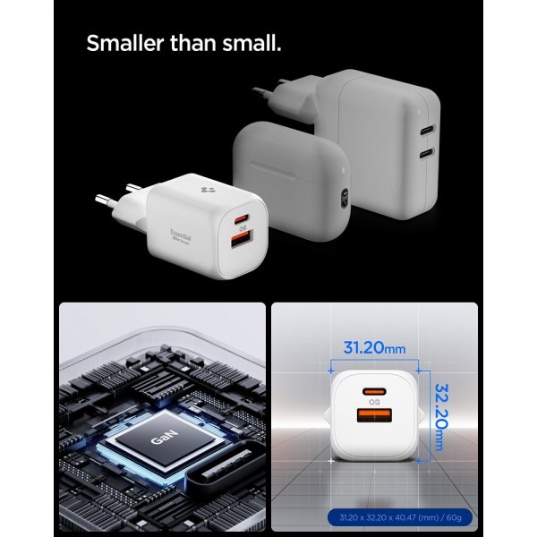 Essential Laddare 35W 1xUSB-C 1xUSB-A Vit