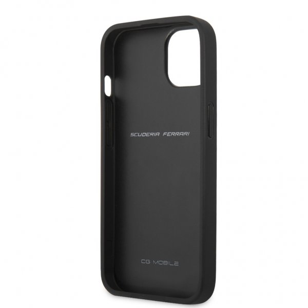 iPhone 13 Mini Skal Carbon Effect Metal Logo Vertical Stripe Svart