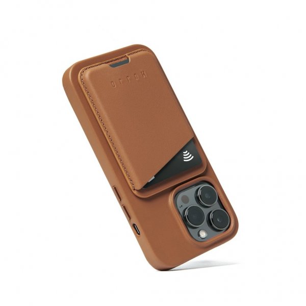 MagSafe Korthållare Full Leather Magnetic Wallet Dark Tan