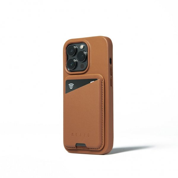 MagSafe Korthållare Full Leather Magnetic Wallet Dark Tan