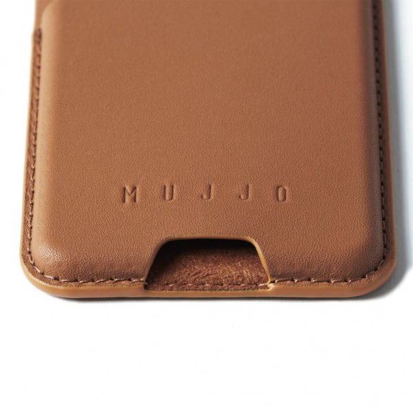 MagSafe Korthållare Full Leather Magnetic Wallet Dark Tan