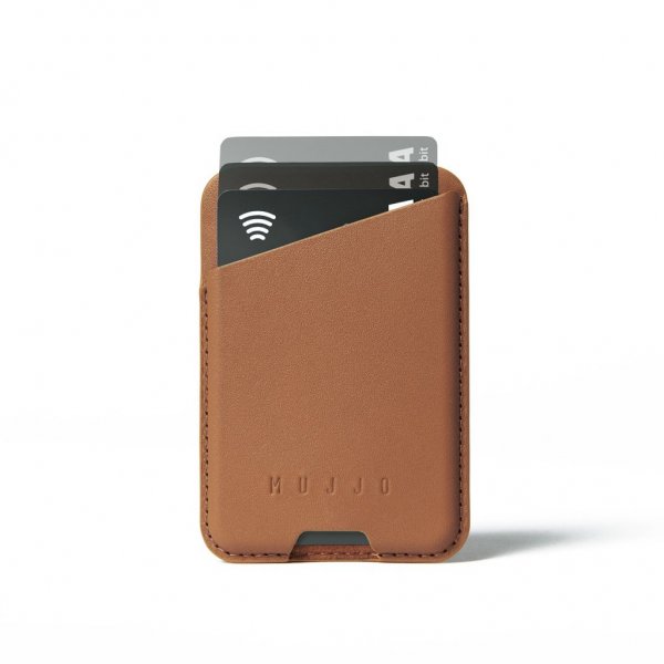 MagSafe Korthållare Full Leather Magnetic Wallet Dark Tan