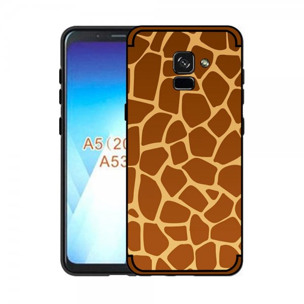 Galaxy A8 2018 Mobilskal TPU Mönster Giraff Gul Brun