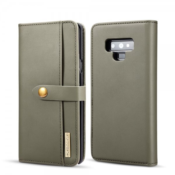 Galaxy Note 9 Plånboksfodral Splittläder Löstagbart Skal Kortfack Utsida Grön