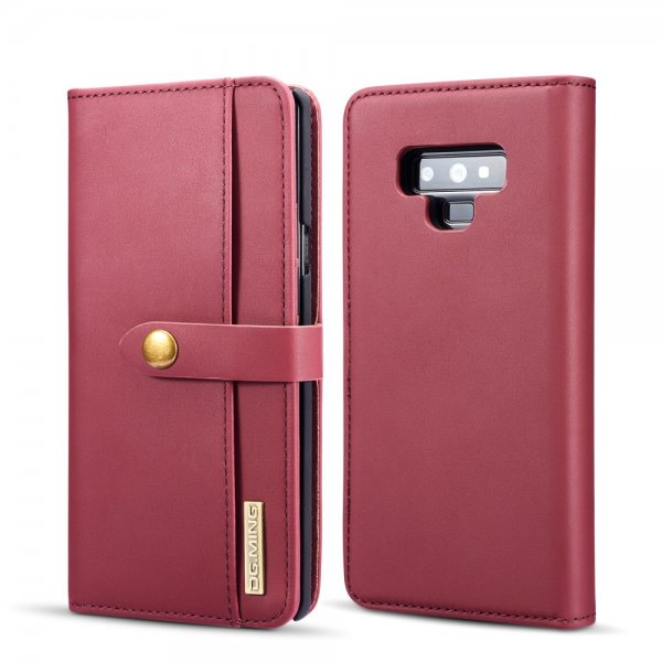 Galaxy Note 9 Plånboksfodral Splittläder Löstagbart Skal Kortfack Utsida Röd