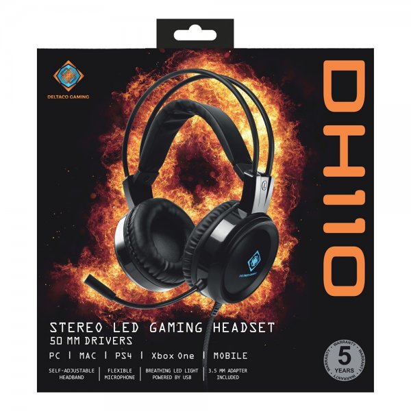 DH110 Gaming Headset LED Svart
