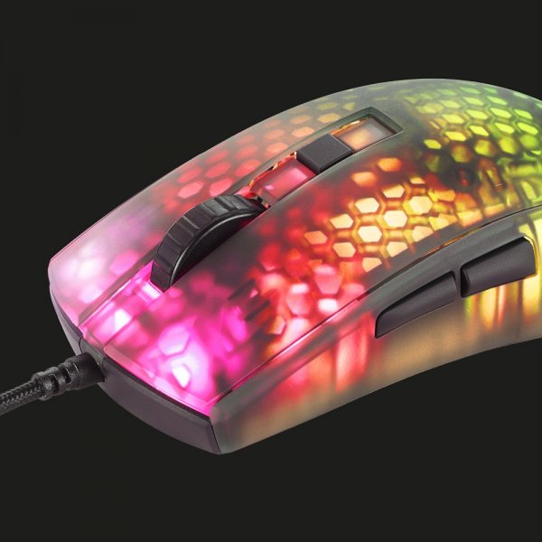 DM310 Gaming Mus Semitransparent RGB Svart