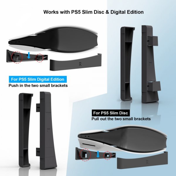 PlayStation 5 Slim (Digital/Disc Edition) Ställ Svart