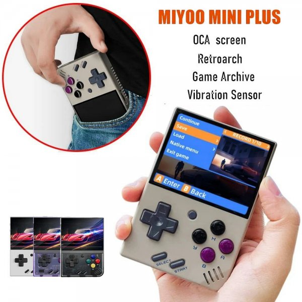 Miyoo Mini+ Handhållen Spelkonsol Retro 3.5" 64GB Vit