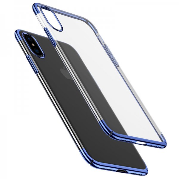 Glitter Case till iPhone X/Xs Skal Hårdplast Mörkblå