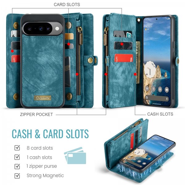 Google Pixel 10/Pixel 10 Pro Fodral 008 Series Löstagbart Skal Blå