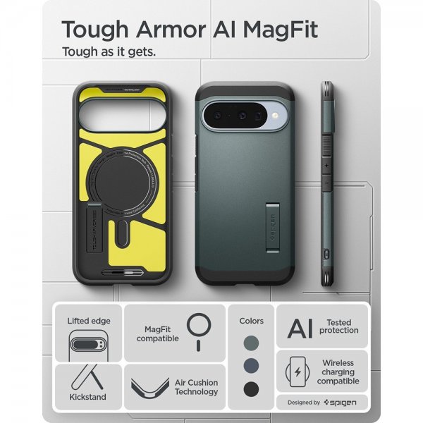 Google Pixel 10/Pixel 10 Pro Skal Tough Armor MagFit Abyss Green