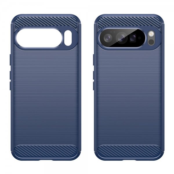 Google Pixel 10 Pro XL Skal Borstad Kolfibertextur Blå