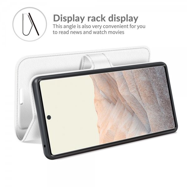 Google Pixel 6 Pro Fodral Litchi Vit