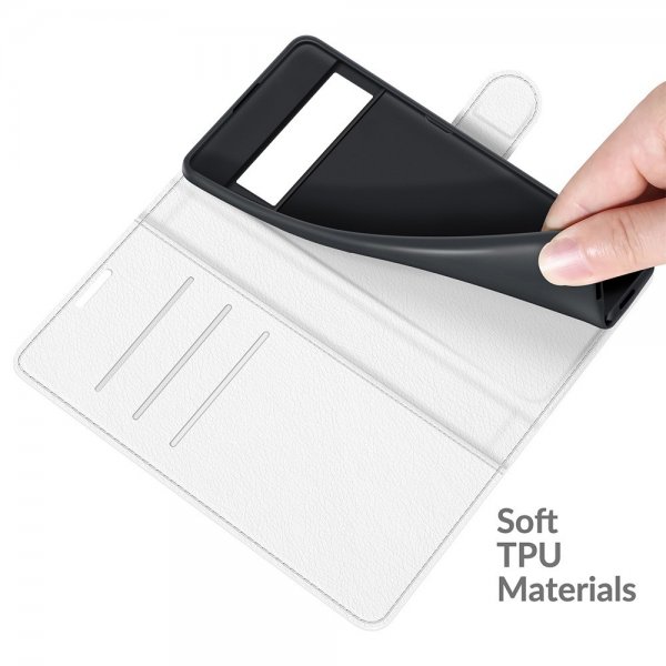 Google Pixel 6 Pro Fodral Litchi Vit