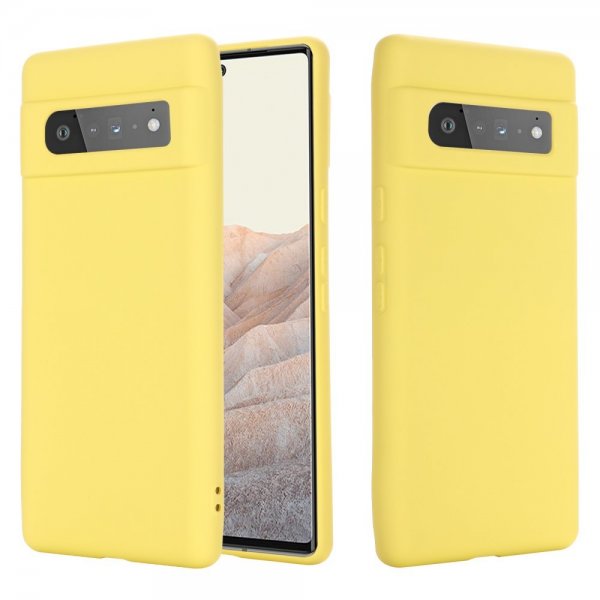 Google Pixel 6 Pro Skal med Strap Silikon Gul
