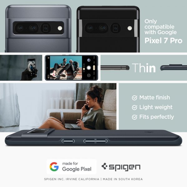 Google Pixel 7 Pro Skal Thin Fit Metal Slate
