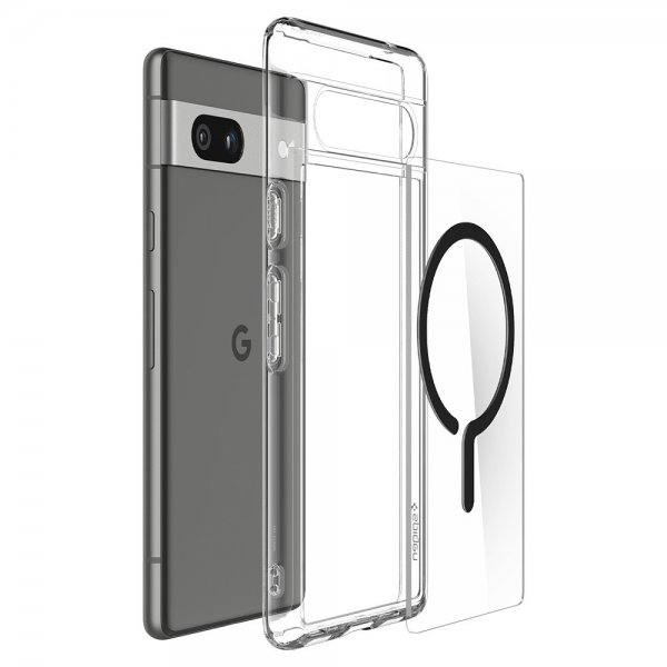 Google Pixel 7a Skal Ultra Hybrid OneTap Metal Ring MagFit Svart