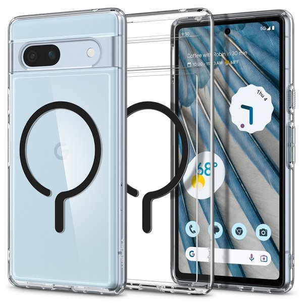 Google Pixel 7a Skal Ultra Hybrid OneTap Metal Ring MagFit Svart