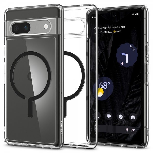 Google Pixel 7a Skal Ultra Hybrid OneTap Metal Ring MagFit Svart