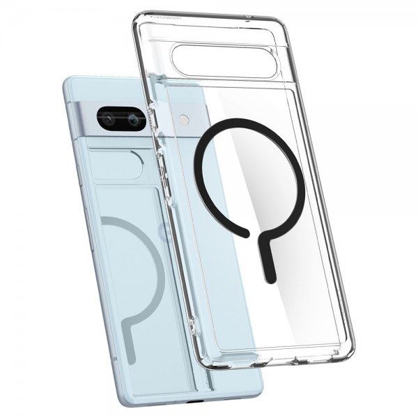 Google Pixel 7a Skal Ultra Hybrid OneTap Metal Ring MagFit Svart