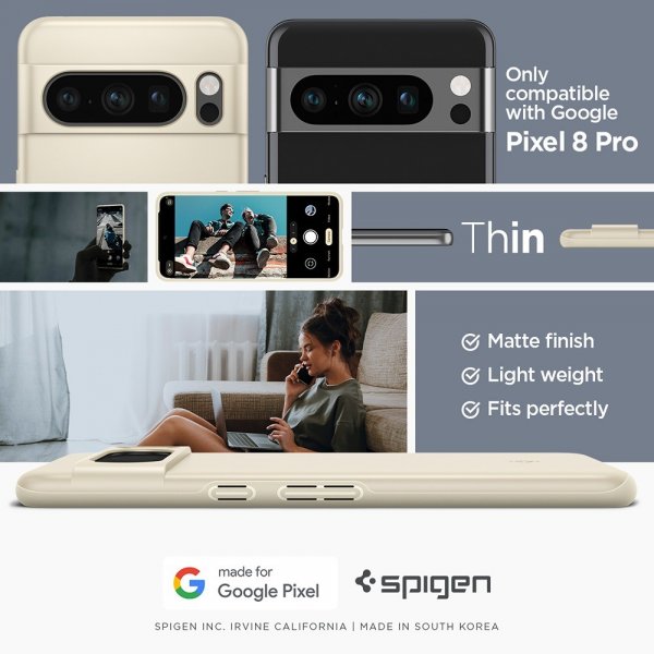 Google Pixel 8 Pro Skal Thin Fit Mute Beige