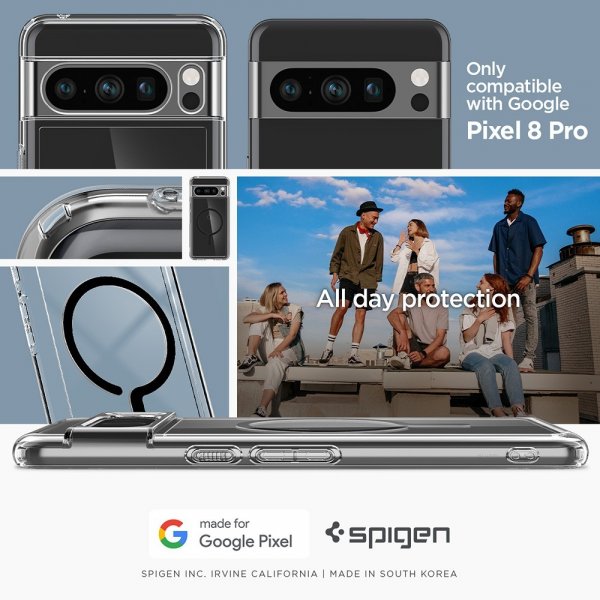 Google Pixel 8 Pro Skal Ultra Hybrid OneTap Ring MagFit Svart