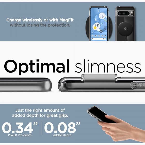 Google Pixel 8 Pro Skal Ultra Hybrid OneTap Ring MagFit Svart